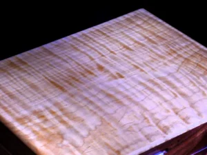 Close up example of curly maple.