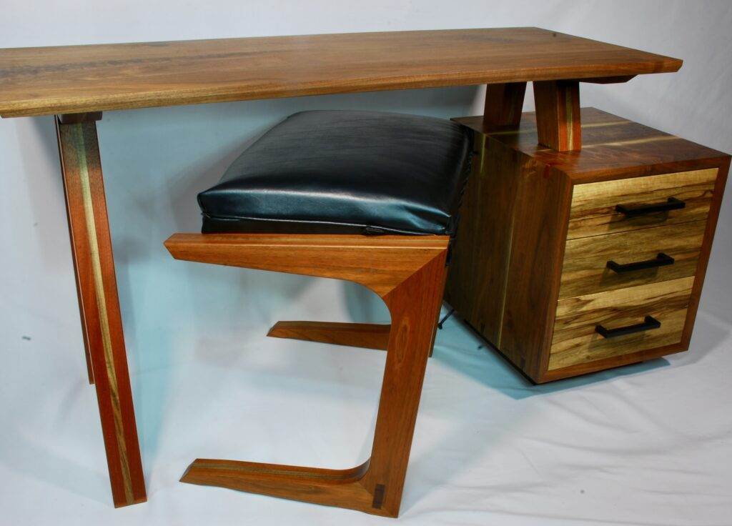 Luxury Handcrafted Vanity Desk with Bench Chair