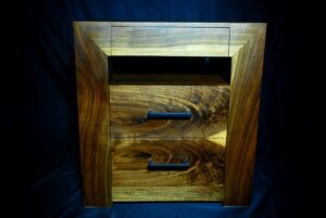 Minimalist Walnut Nightstand 1 - Front View