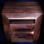 Minimalist Walnut Nightstand 2 - Front View