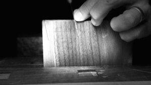 Sawing Dovetails Black and White